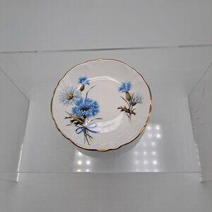 Sovereign House Bone China Floral Tea Bag Dish Gold Trim